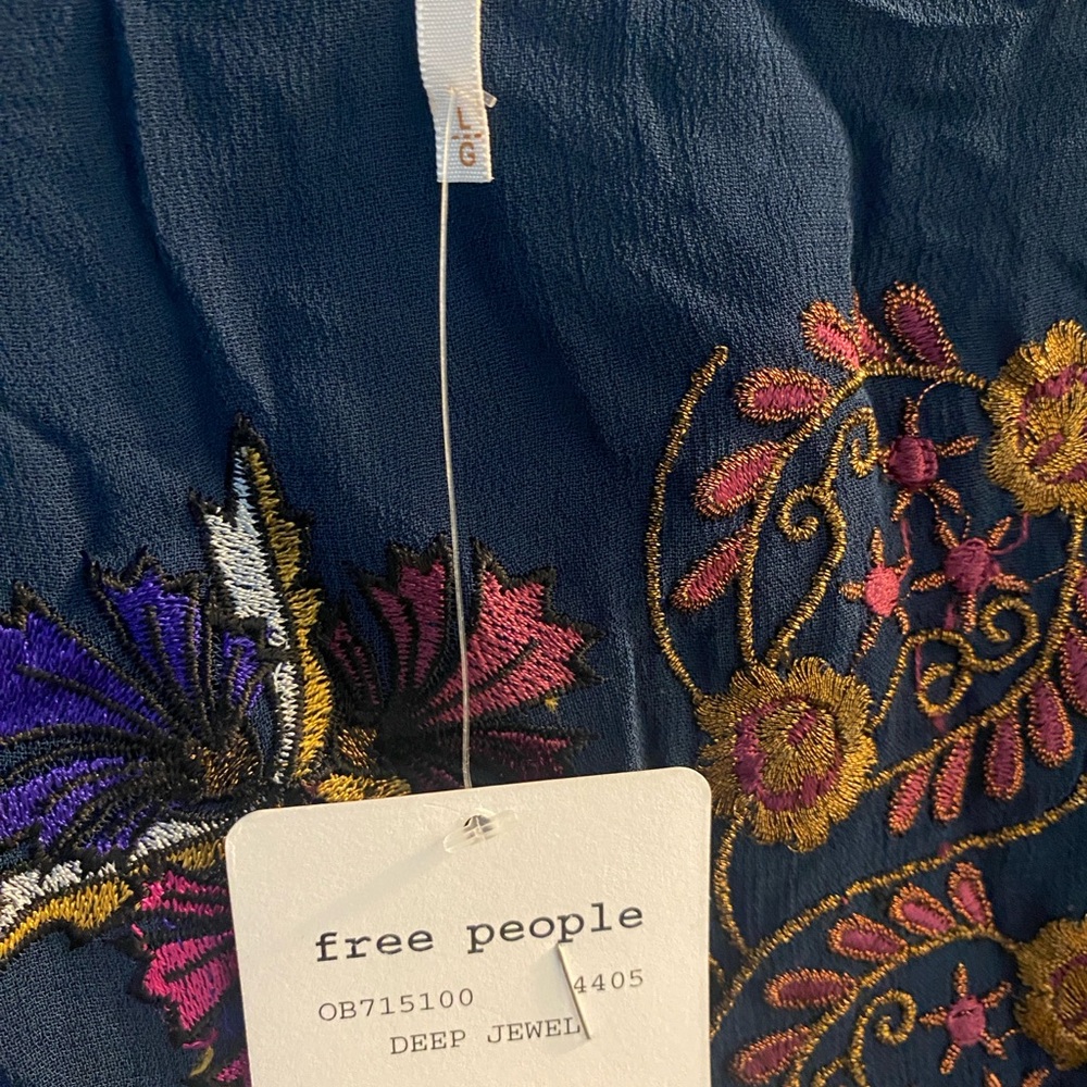 Free People Blue Deep Jewel Casual Dress Nwt L - Picture 7 of 7